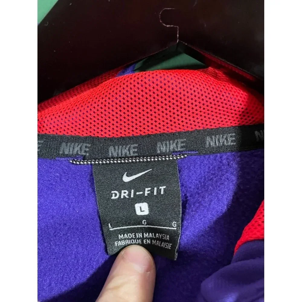 Nike Dri-Fit - Girl's Purple/Pink Logo Long Sleeve Hoodie - Size L - Picture 4 of 5